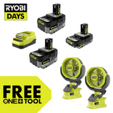 18V ONE+ LITHIUM HIGH PERFORMANCE STARTER KIT WITH (2) FREE 18V ONE+ 4" CLAMP FANS