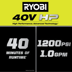 40V HP BRUSHLESS 1200 PSI 1.0 GPM PRESSURE WASHER