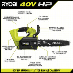 40V HP BRUSHLESS 12" TOP HANDLE CHAINSAW KIT