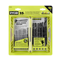 25 PC. BLACK OXIDE HEX SHANK DRILL BITS