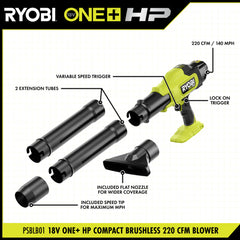 18V ONE+ HP COMPACT BRUSHLESS 220 CFM BLOWER