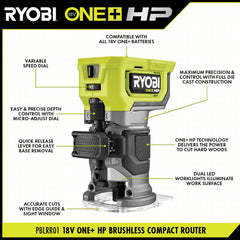 18V ONE+ HP BRUSHLESS COMPACT ROUTER KIT