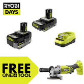 18V ONE+ 4Ah & 2Ah LITHIUM HIGH PERFORMANCE STARTER KIT WITH FREE 18V ONE+ 4-1/2" ANGLE GRINDER
