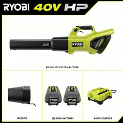 40V HP BRUSHLESS 730 CFM WHISPER SERIES BLOWER KIT
