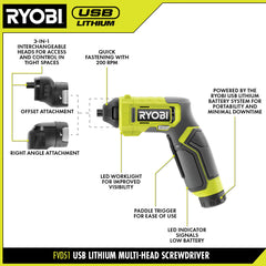 USB LITHIUM MULTI-HEAD SCREWDRIVER KIT