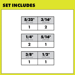 8 PC. SDS-PLUS 6" 2-CUTTER DRILL BIT SET
