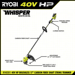 40V HP Brushless 17” String Trimmer Kit