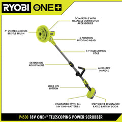 18V ONE+ LITHIUM HIGH PERFORMANCE STARTER KIT WITH FREE 18V ONE+ VORTEX TELESCOPING POWER SCRUBBER