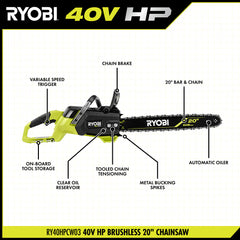 40V HP Brushless 20" Chainsaw
