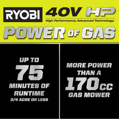 40V HP Brushless 21" Walk Behind Self-Propelled Lawn Mower w/ (2) 6.0Ah Batteries and Charger