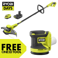 18V ONE+ 13" STRING TRIMMER/EDGER KIT WITH FREE 18V ONE+ 5" RANDOM ORBIT SANDER