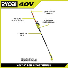40V 18" POLE HEDGE TRIMMER KIT