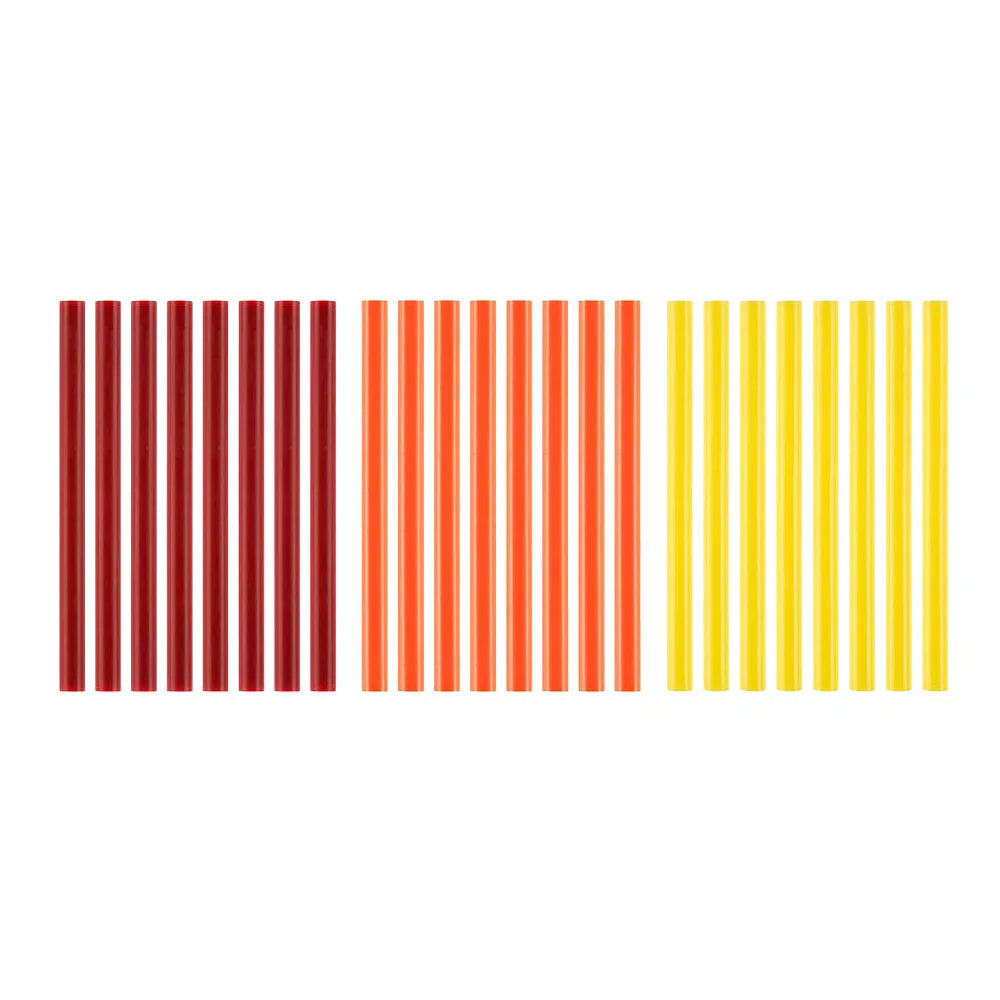 24 PC. MINI WARM COLOR GLUE STICKS