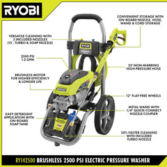 2500 PSI 1.2 GPM BRUSHLESS ELECTRIC PRESSURE WASHER