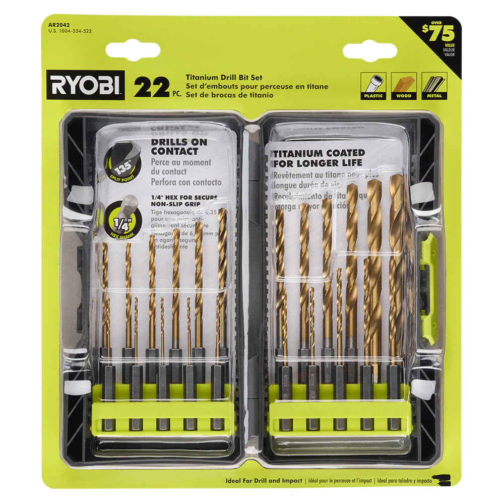 Titanium Drill Bit Kit (22-Piece)