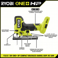 18V ONE+ HP COMPACT BRUSHLESS BARREL GRIP JIG SAW KIT