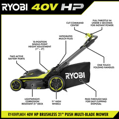 40V HP BRUSHLESS 21" PUSH MULTI-BLADE MOWER KIT