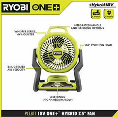 18V ONE+ 13" STRING TRIMMER/EDGER KIT WITH FREE 18V ONE+ HYBRID 7.5" FAN