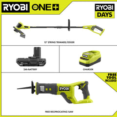 18V ONE+ 13" STRING TRIMMER/EDGER KIT WITH FREE 18V ONE+ RECIPROCATING SAW