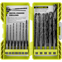 25 PC. BLACK OXIDE HEX SHANK DRILL BITS