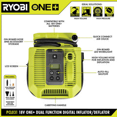 18V ONE+ 13" STRING TRIMMER/EDGER KIT WITH FREE 18V ONE+ DUAL FUNCTION DIGITAL INFLATOR/DEFLATOR