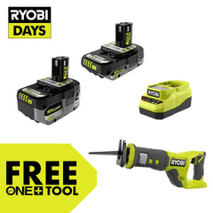 18V ONE+ 4Ah & 2Ah LITHIUM HIGH PERFORMANCE STARTER KIT WITH FREE 18V ONE+ RECIPROCATING SAW