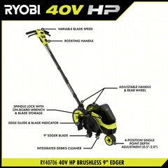 40V HP BRUSHLESS 9" EDGER KIT