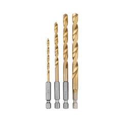 Hex Shank Titanium Drill Bit Set (4 PC.)