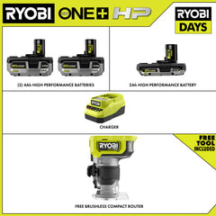 18V ONE+ LITHIUM HIGH PERFORMANCE STARTER KIT WITH FREE 18V ONE+ HP BRUSHLESS COMPACT ROUTER