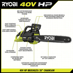 40V HP BRUSHLESS 20" CHAINSAW KIT