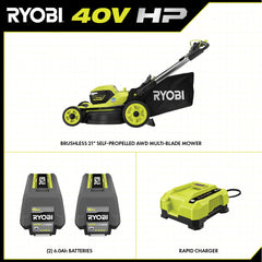 40V HP BRUSHLESS 21" SELF-PROPELLED AWD MULTI-BLADE MOWER KIT
