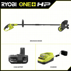 18V ONE+ HP Brushless Lawn Edger Tool With 4.0 Ah Battery and Charger