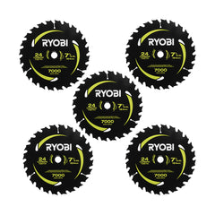 7-1/4" x 24T Carbide Teeth Thin Kerf Circular Saw Blade Set (5 Piece)