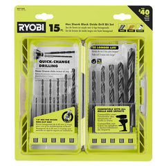 15 PC. BLACK OXIDE HEX SHANK DRILL BITS