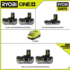 18V ONE+ LITHIUM HIGH PERFORMANCE STARTER KIT WITH (2) FREE 18V ONE+ 4Ah LITHIUM HIGH PERFORMANCE BATTERIES