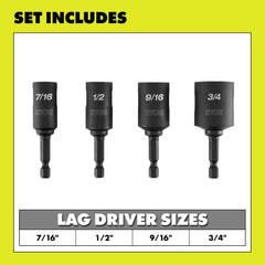 4 PC. MaxView™ Lag Drivers