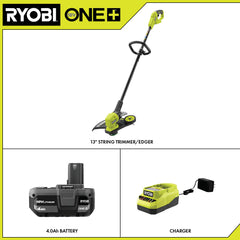 18V ONE+ 13" Cordless Battery String Trimmer/ Lawn Edger with 4.0 Ah Battery and Charger