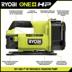 18V ONE+ HP Transfer Pump
